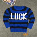 Boy's Crew Neck Stripe Jacquard Pullover Sweater